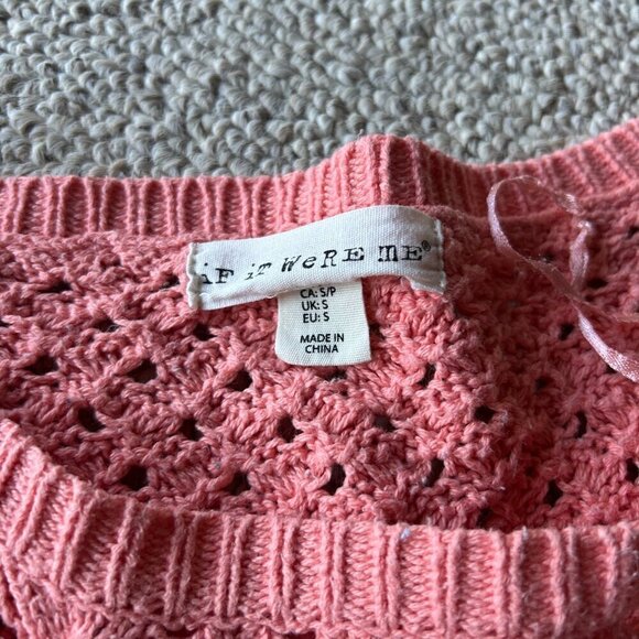 If It Were Me Women’s Pink Sweater Size S – Perfect Spring Transition Piece - Picture 2 of 7
